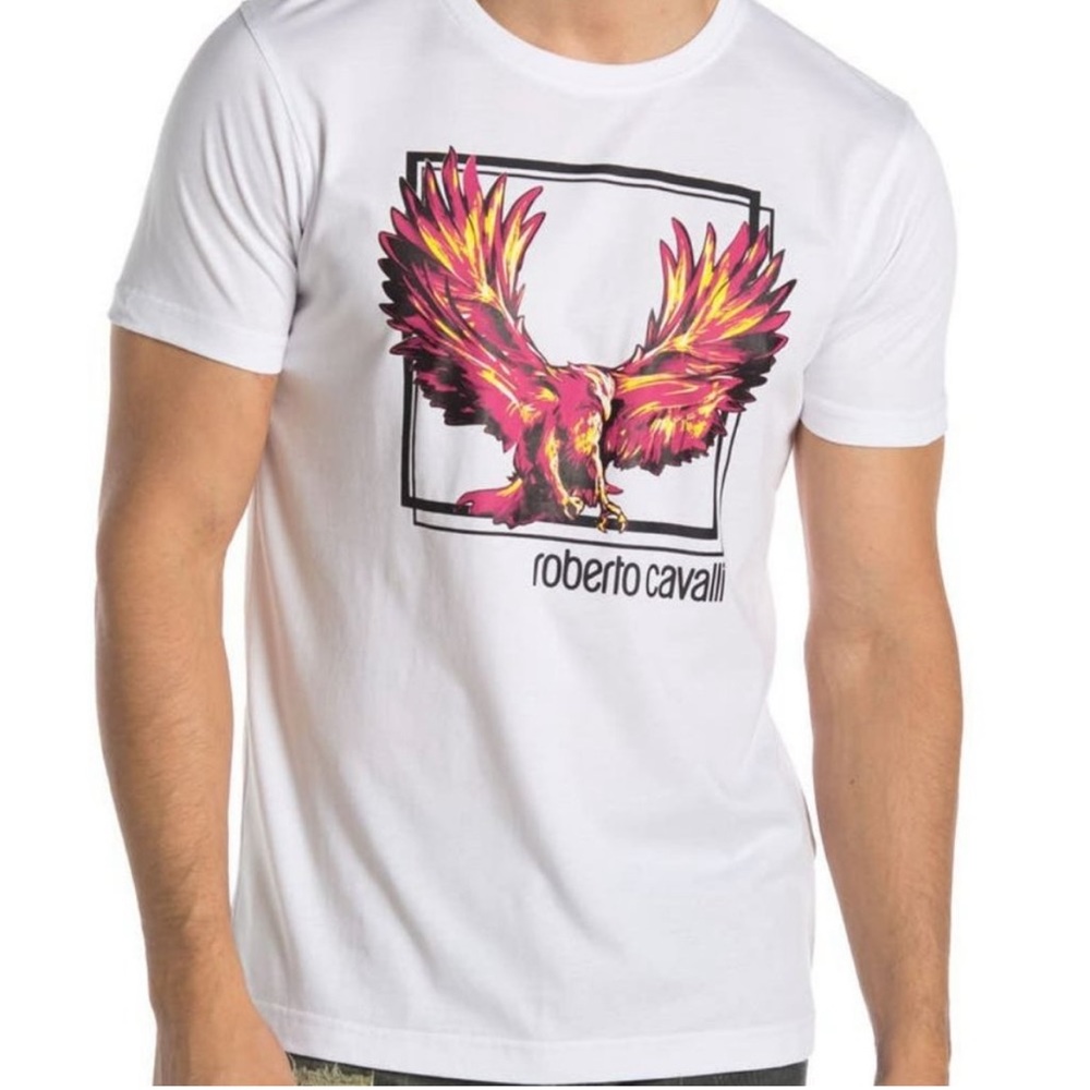NWT Roberto Cavalli Phoenix Graphic Crew Neck T-Shirt Size XL